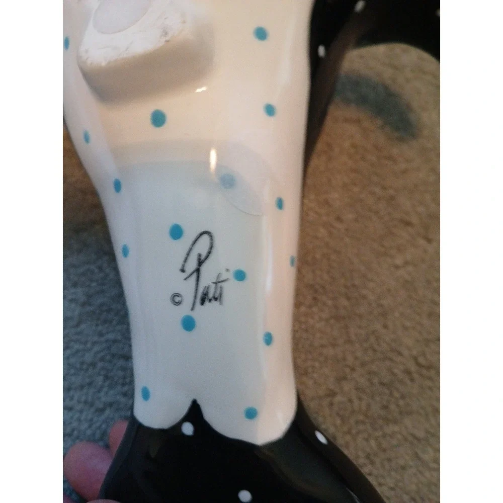 Vintage Whale Coin Bank Pati Hand Painted Porcelain China Black